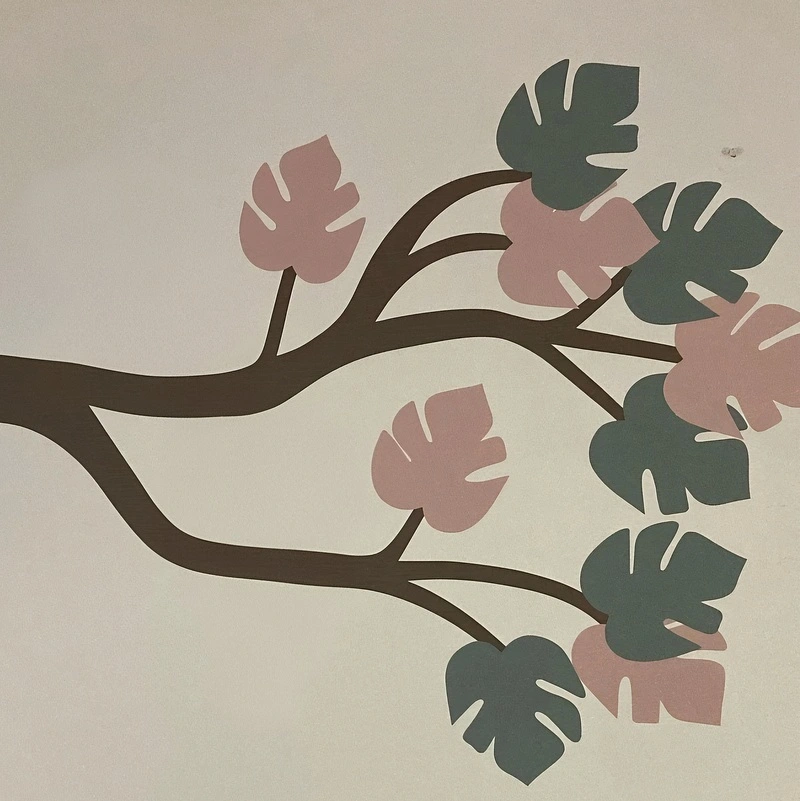 Groene bladermix junglebladeren groen en roze